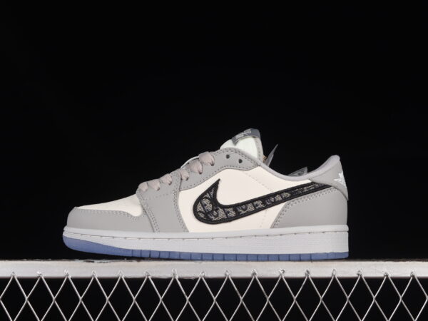 Dior x Air Jordan 1 Low “White Grey”